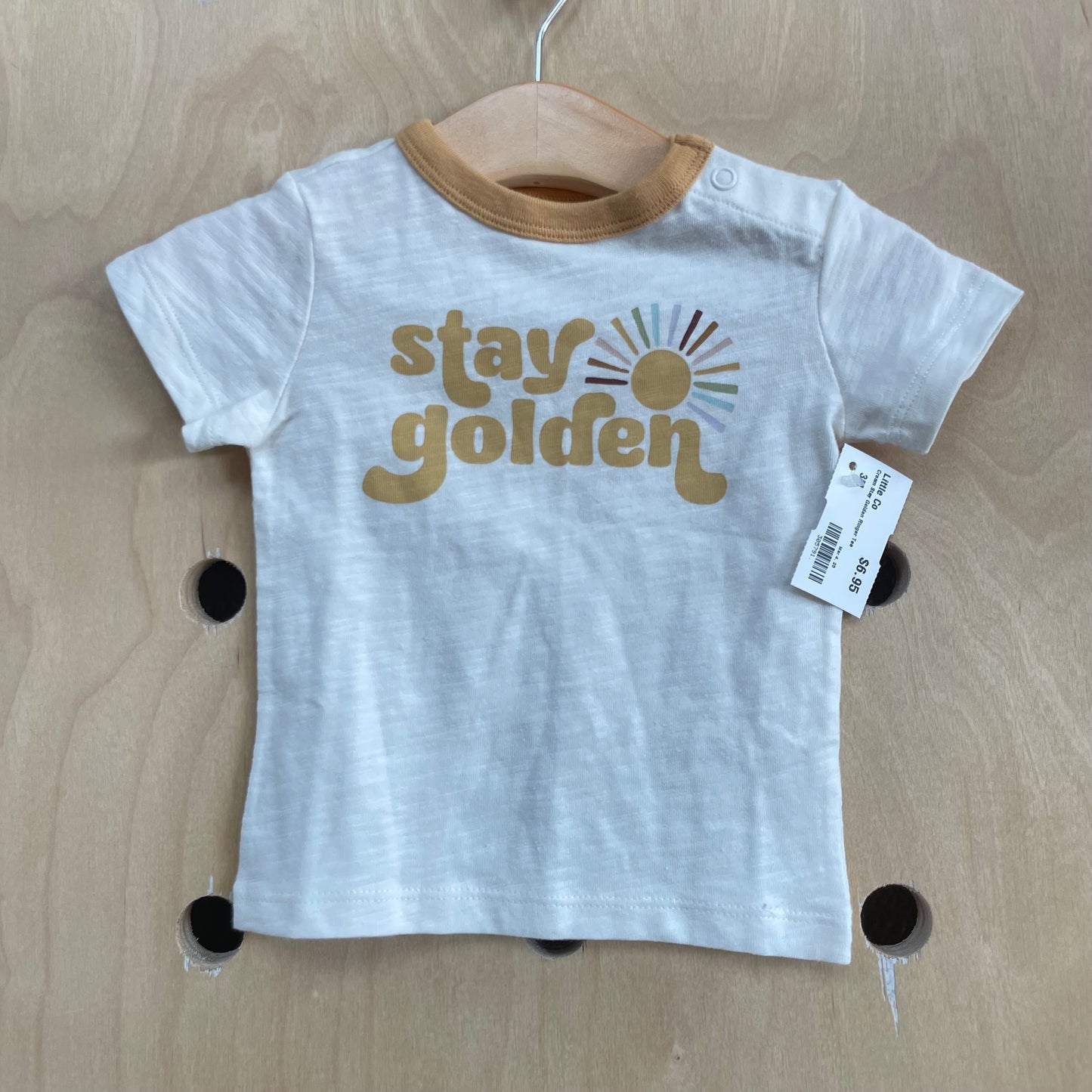 Cream Stay Golden Ringer Tee