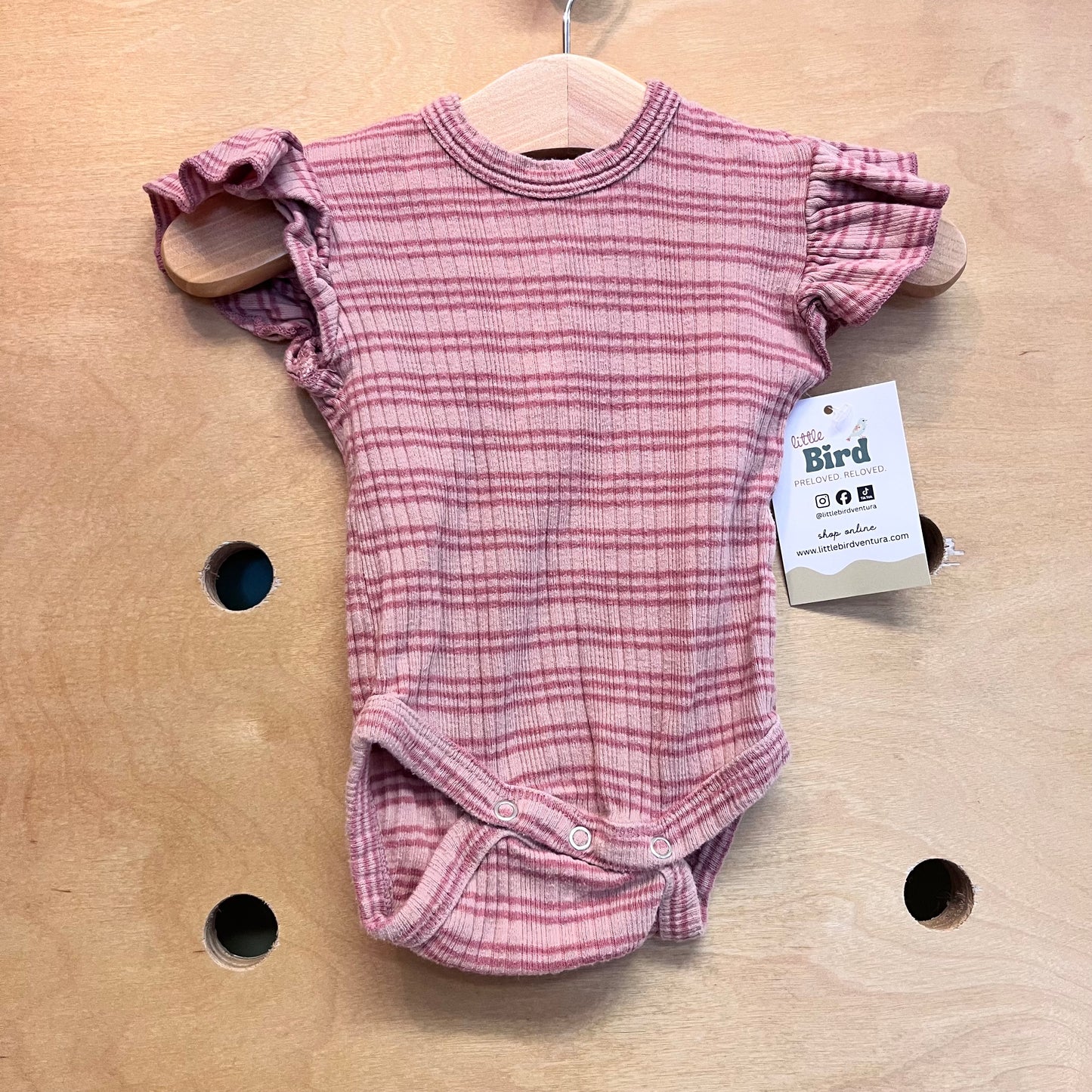 Pink Striped Organic Bodysuit