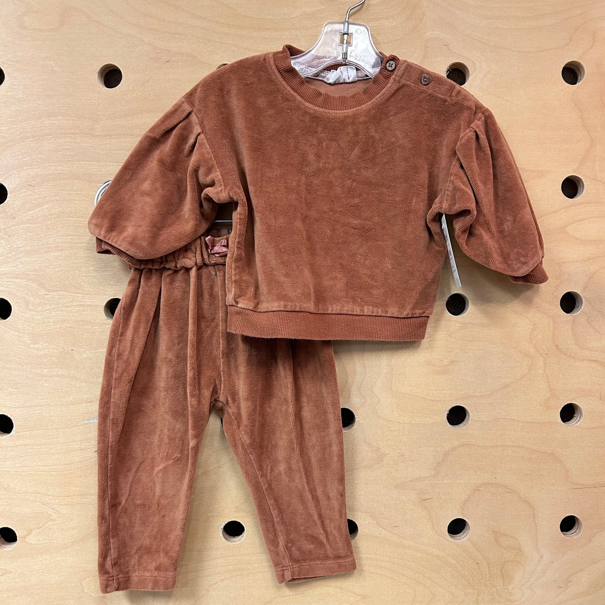 Brown Velour Organic Outfit