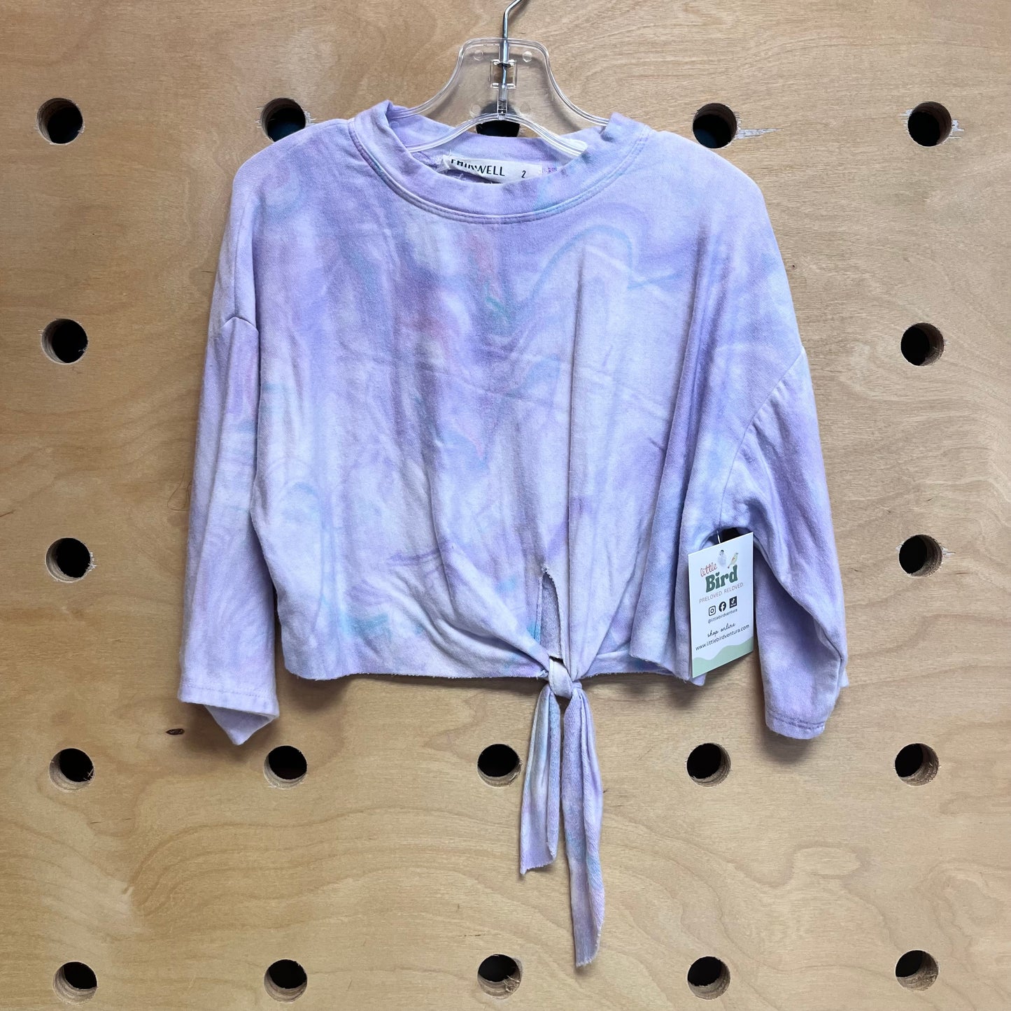 Purple Tie Dye Front Tie Tee