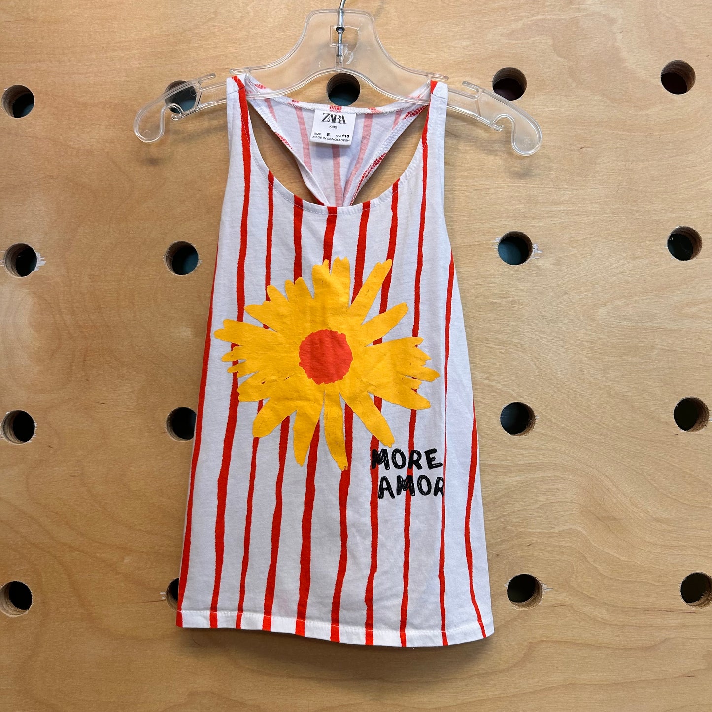 Red/White Striped 'More Amor' Tank