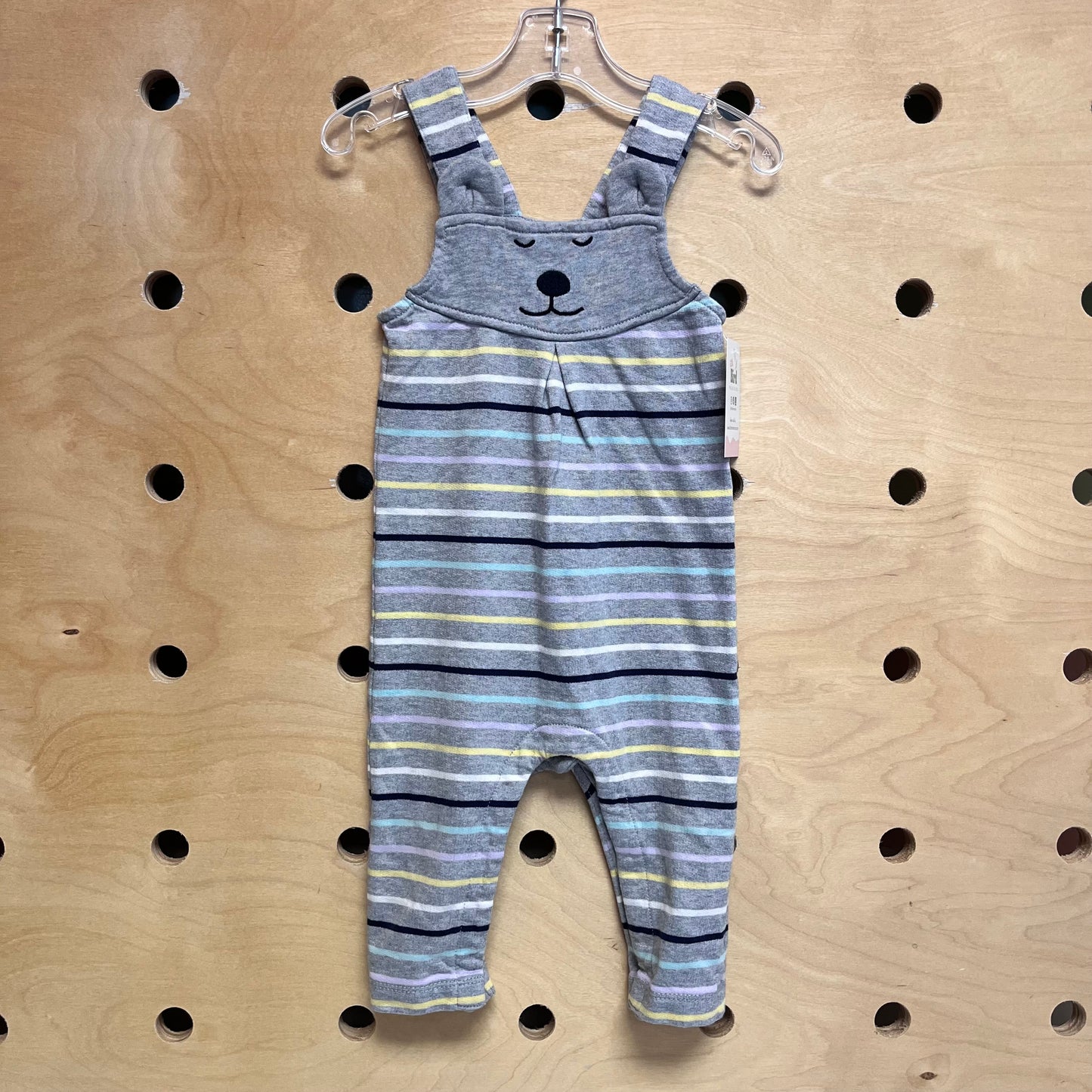 Organic Striped Bear Romper