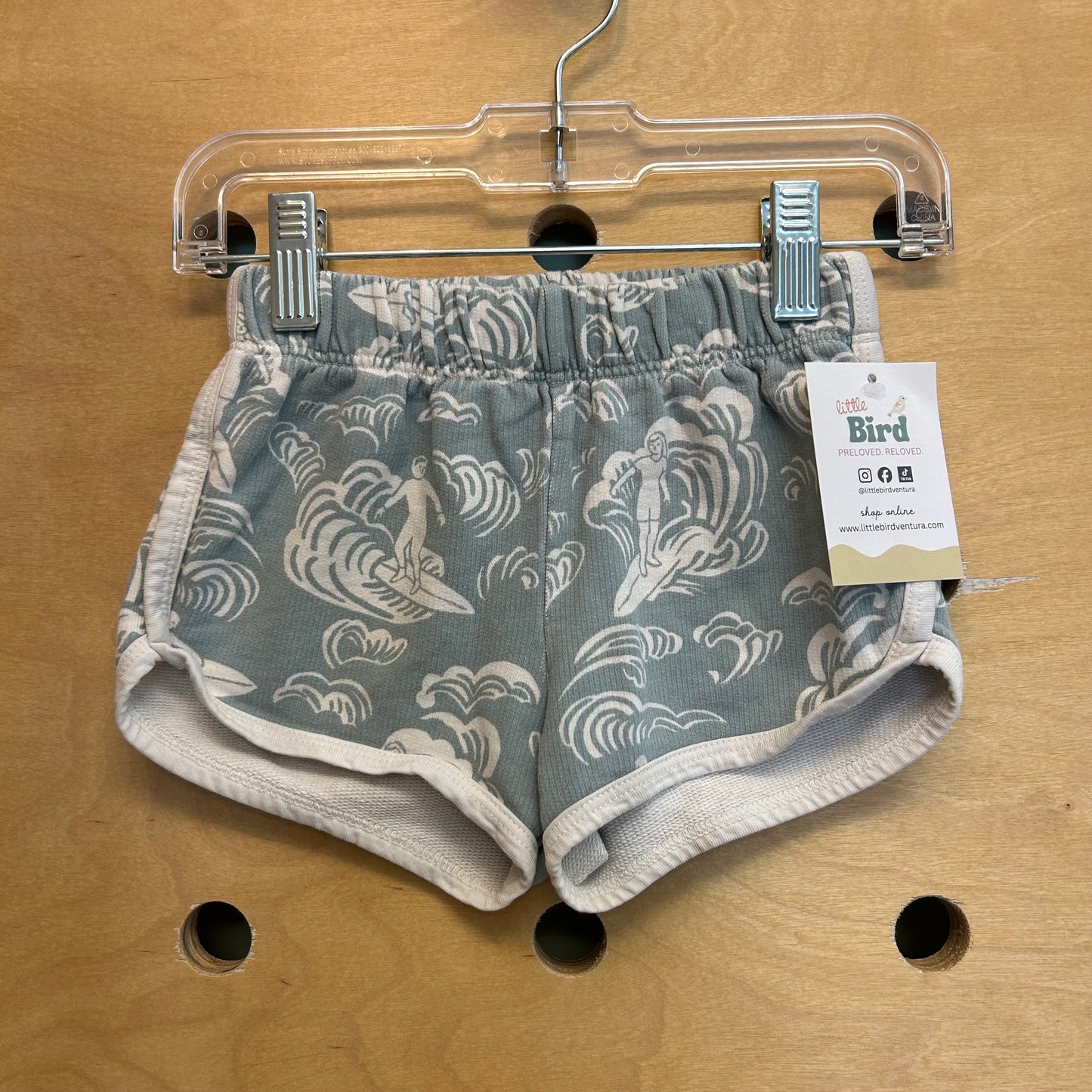 Organic Teal Surfing Waves Shorts