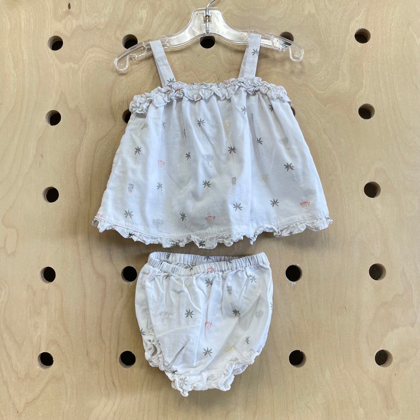 White Safari Animals Open Back Outfit