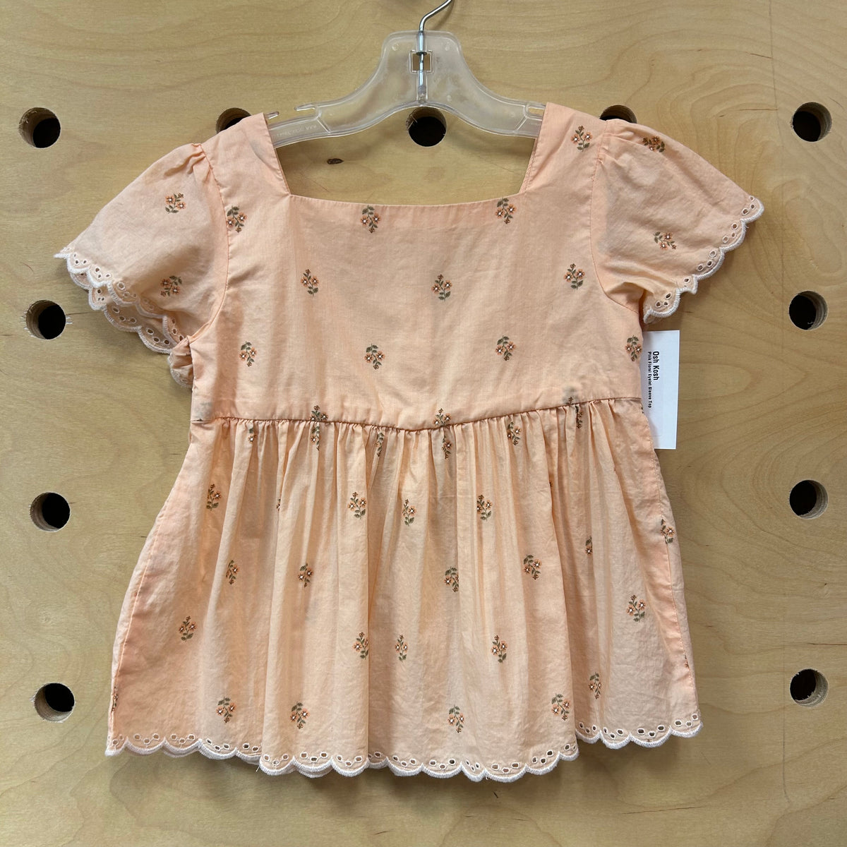 Pink Floral Eyelet Sleeve Top