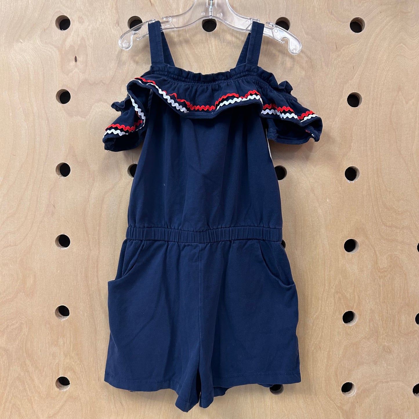 Blue Patriotic Ribbon Romper