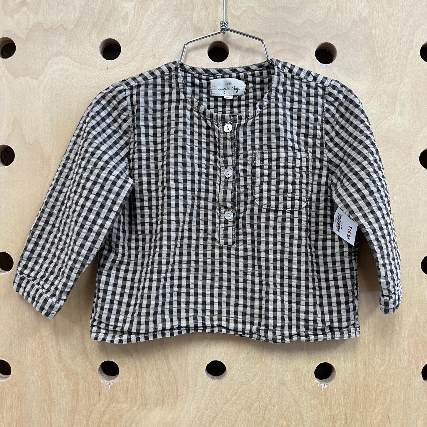 Brown Gingham Henley