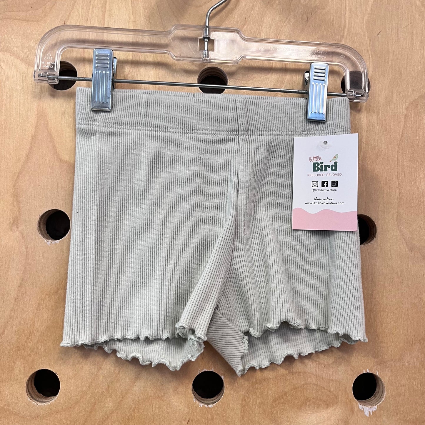 Organic Greige Ribbed Bike Shorts