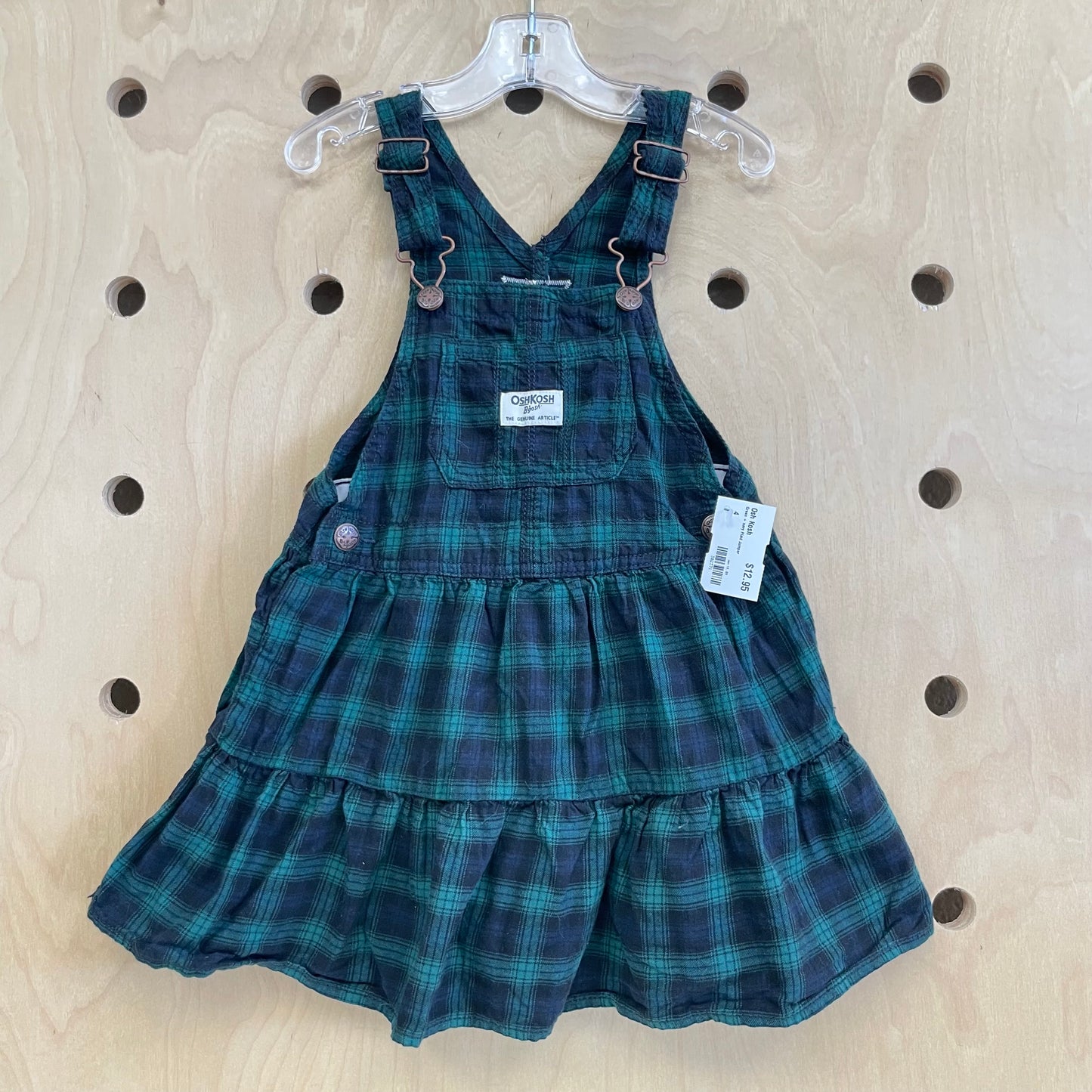Green + navy Plaid Jumper