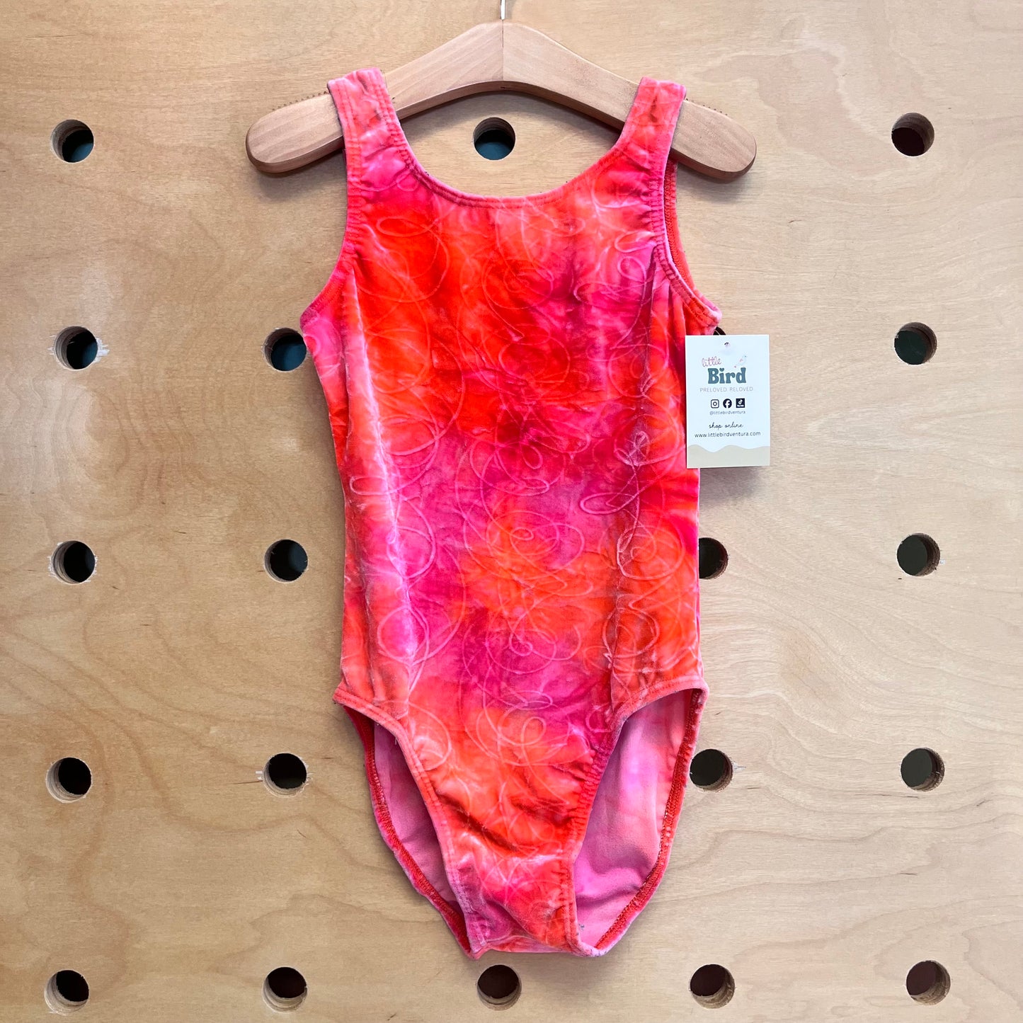 Orange/Pink Velour Leotard