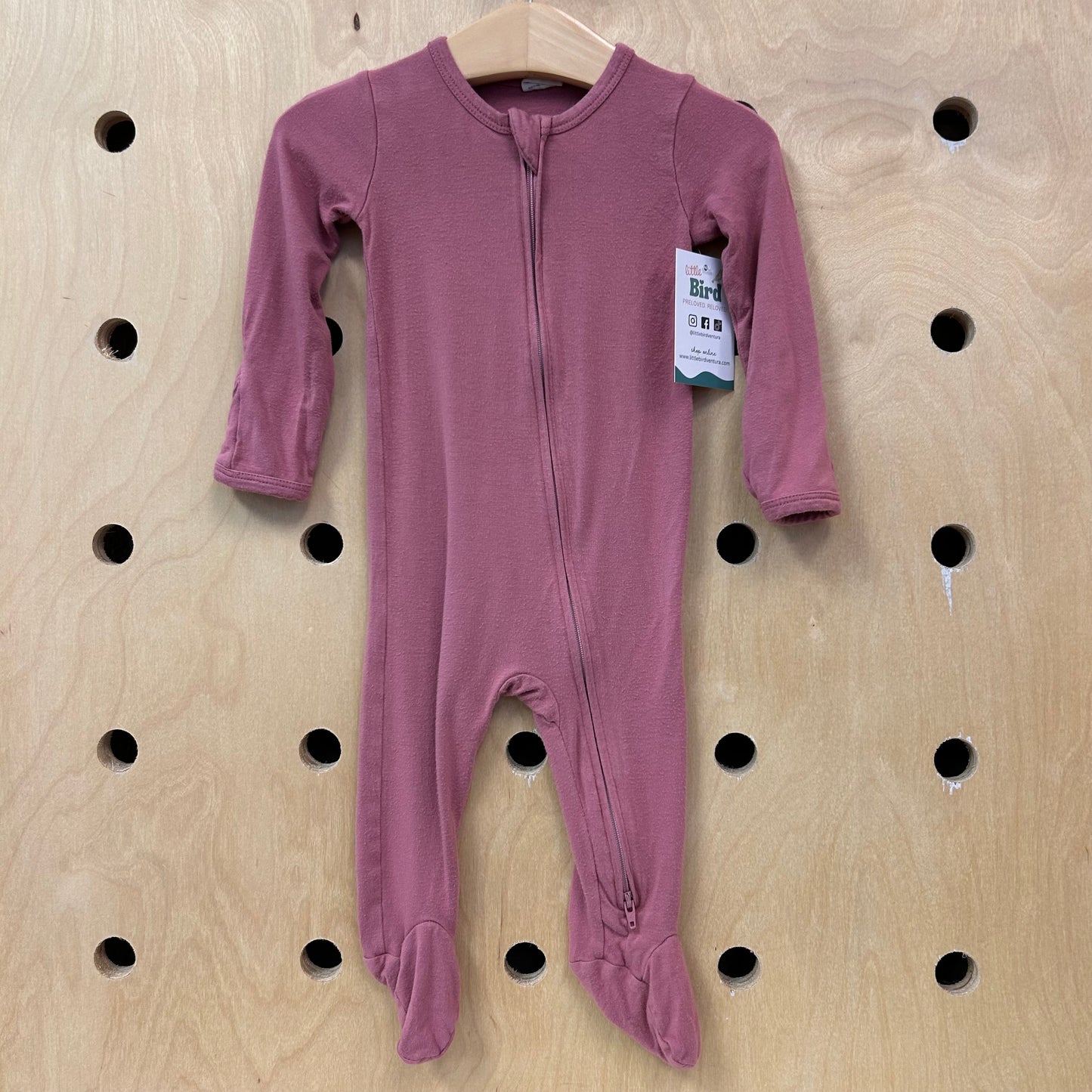 Rose Bamboo Zip Footies