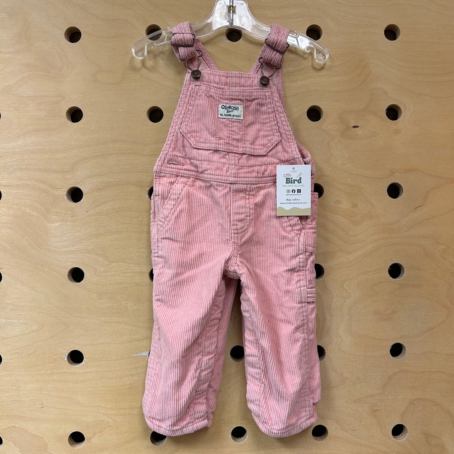 Pink Cord Lined Overalls