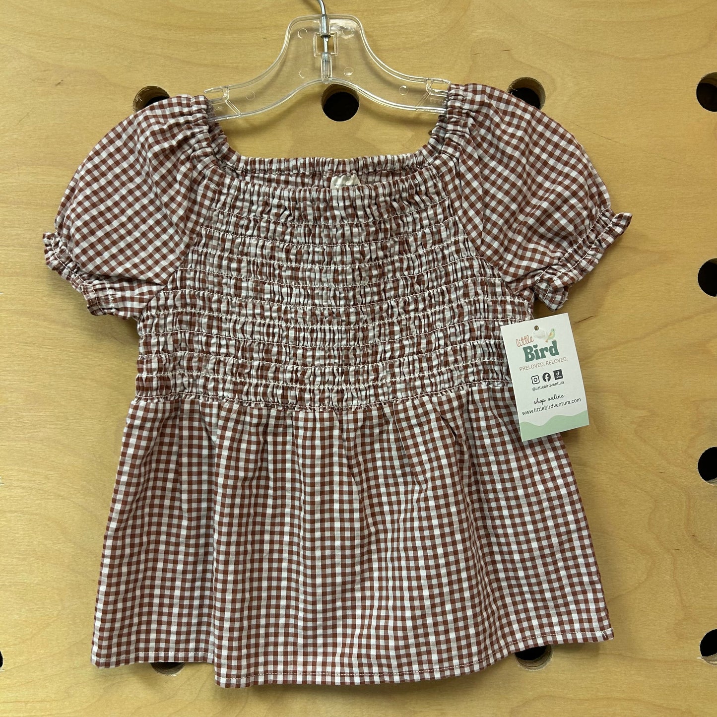 Rust Smocked Top