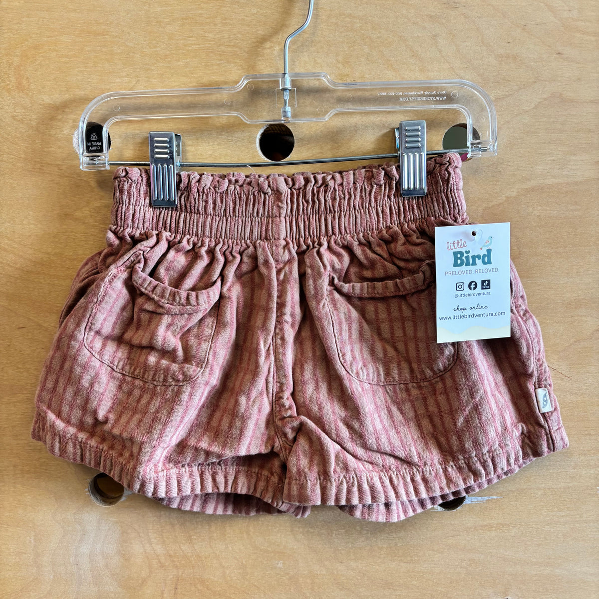 Brown/Rust Striped Gauze Shorts