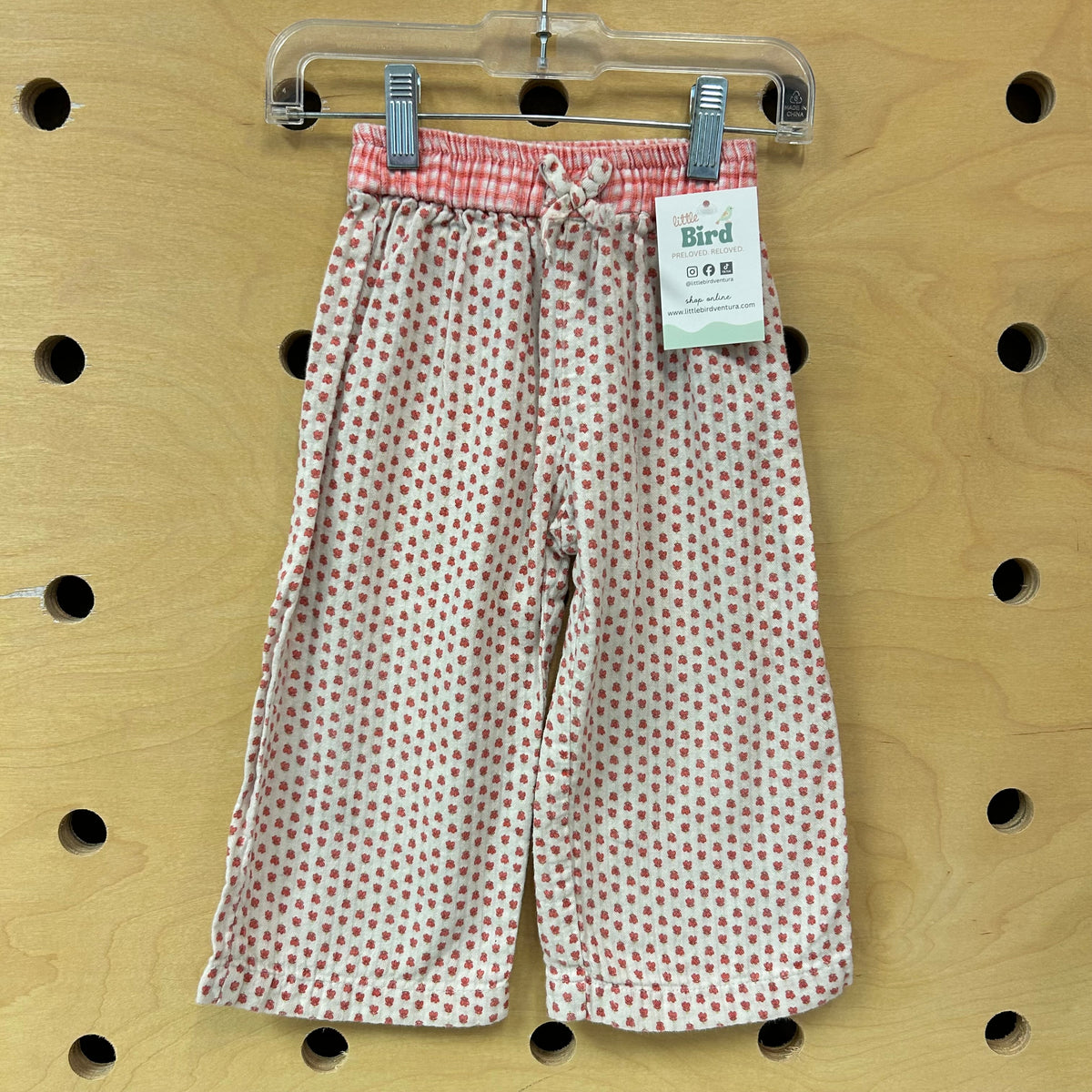 White & Pink Floral Wide Leg Pants