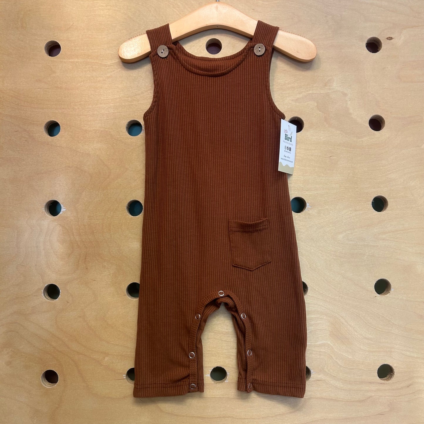 Brown Ribbed Romper