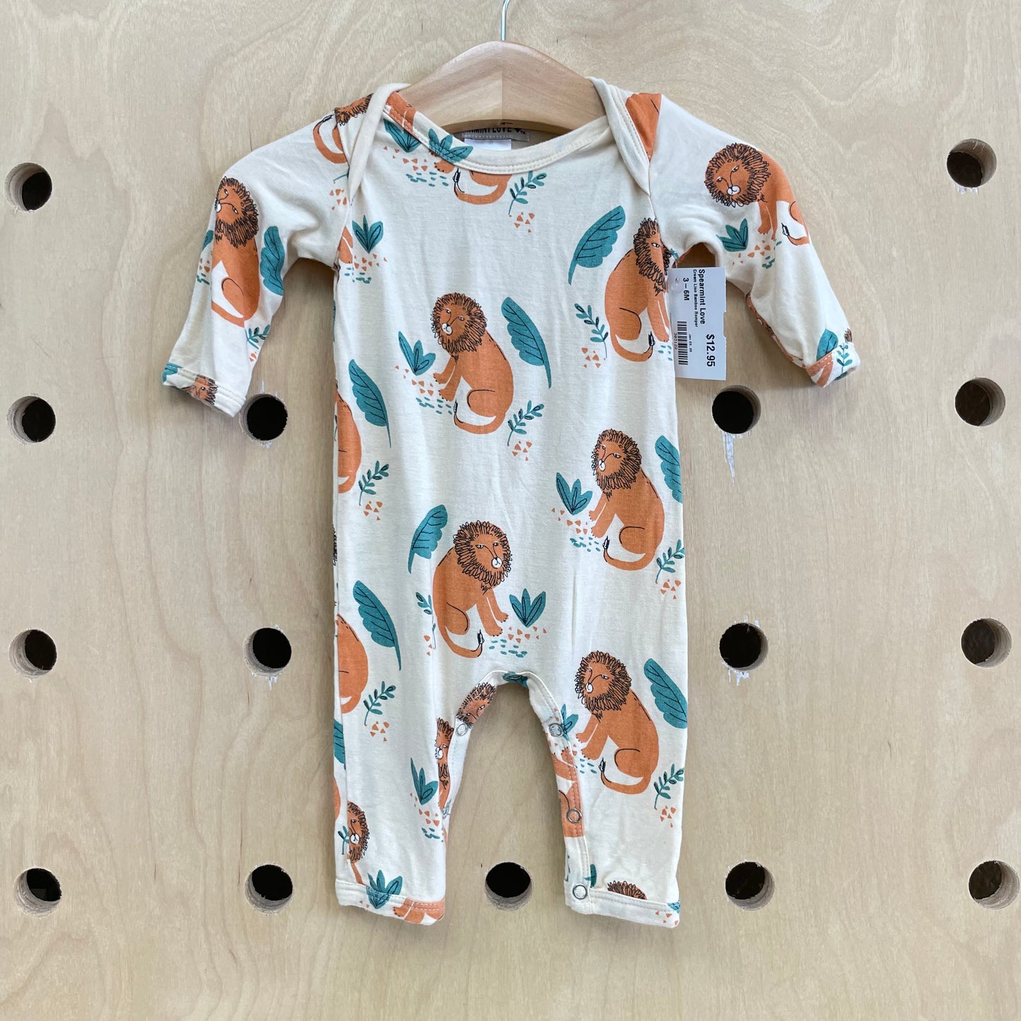 Cream Lion Bamboo Romper