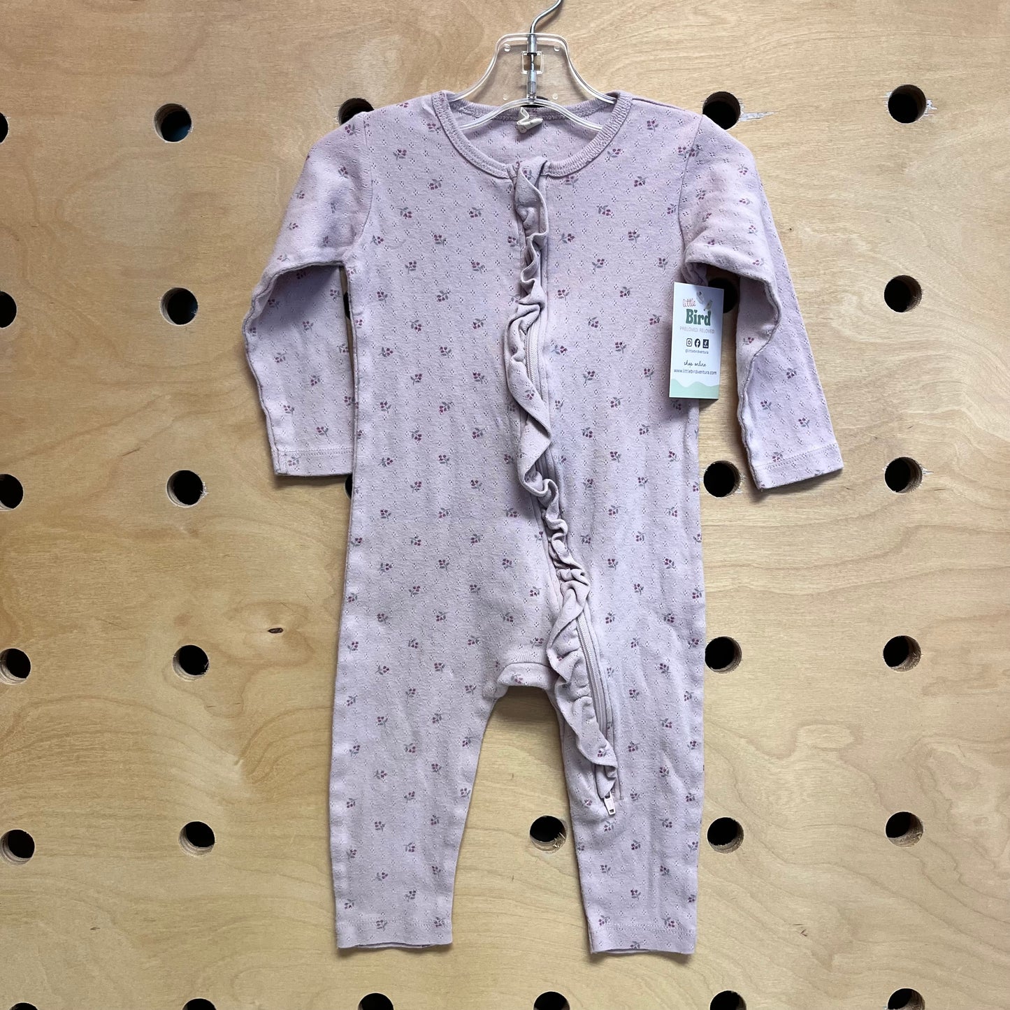 Organic Pink Pointelle Zippy