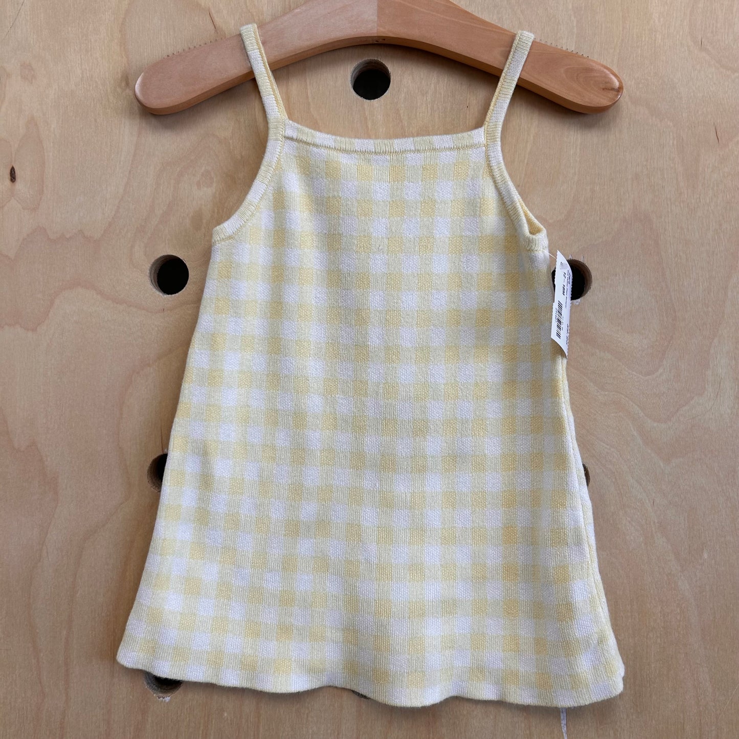 Knit Yellow Plaid Dress