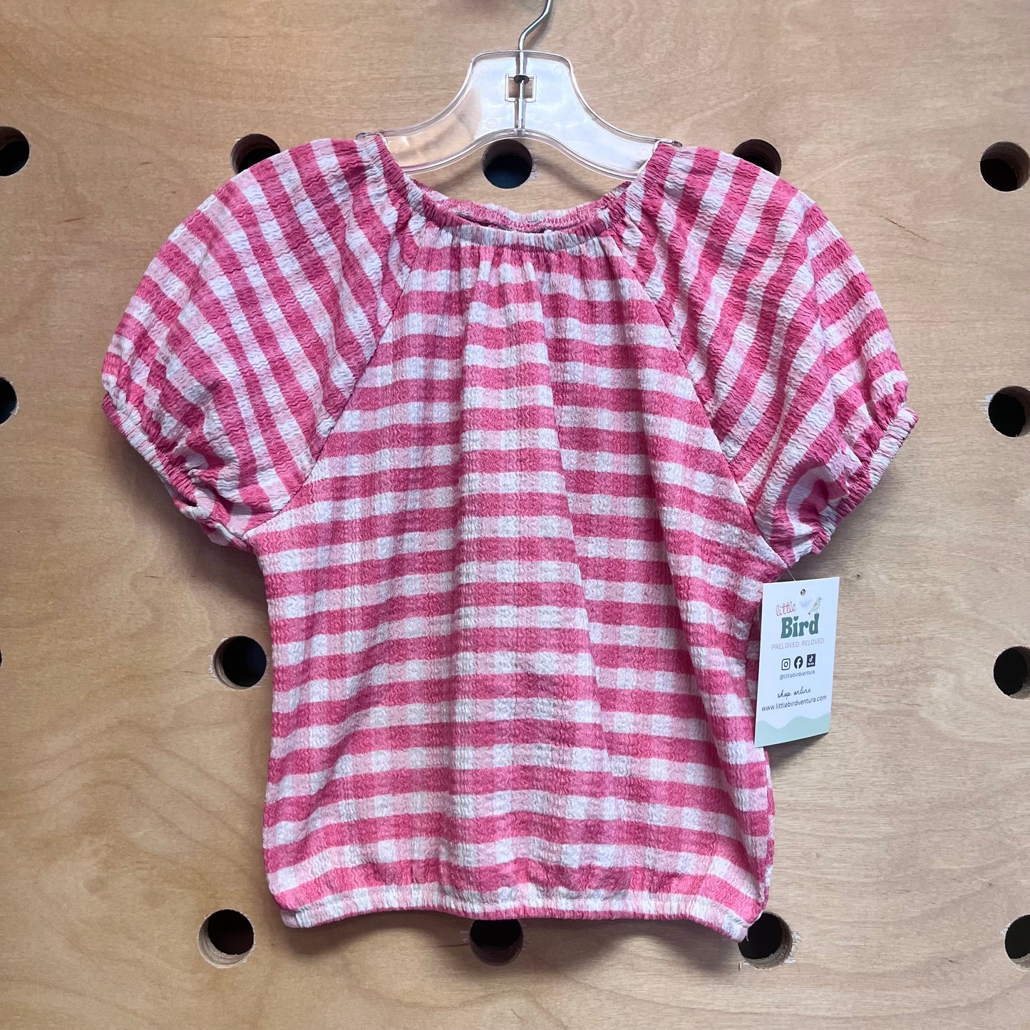Pink/White Gingham Tee