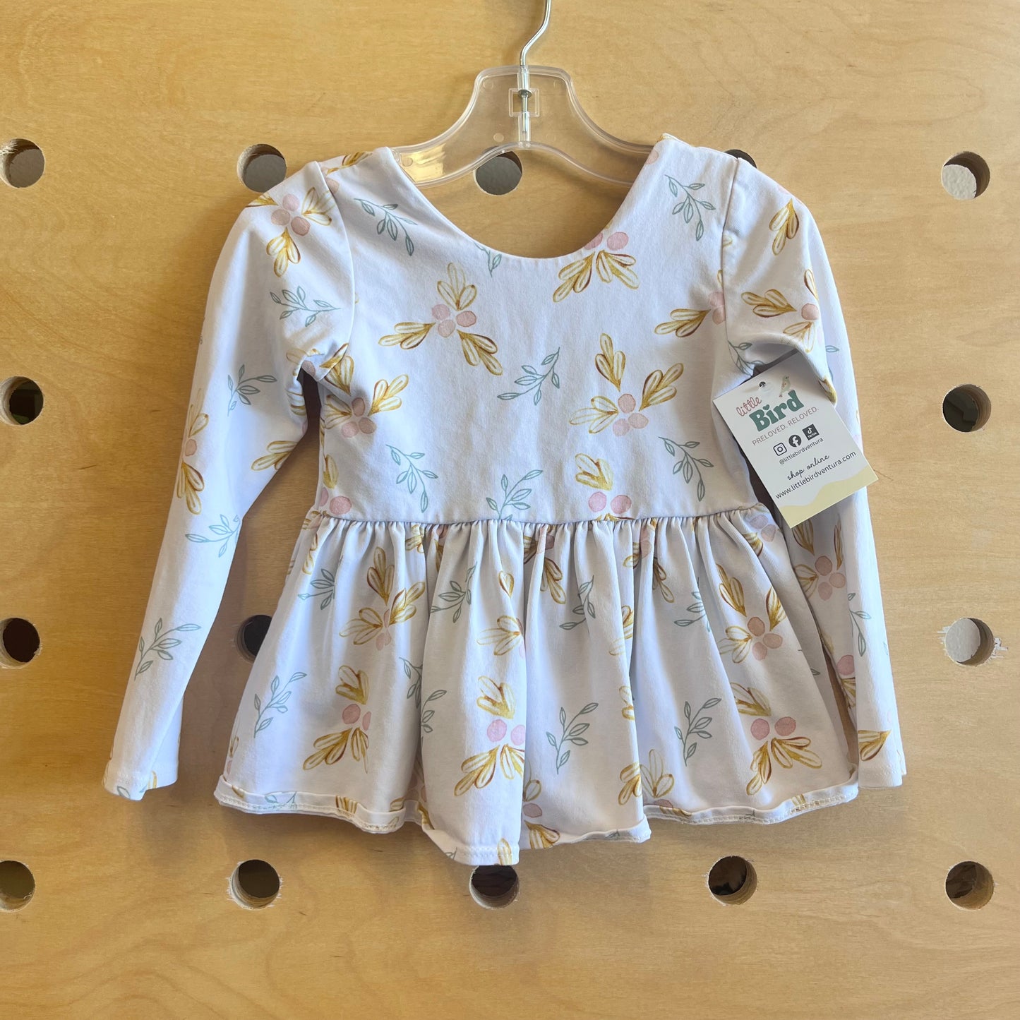 White/Yellow Floral LS