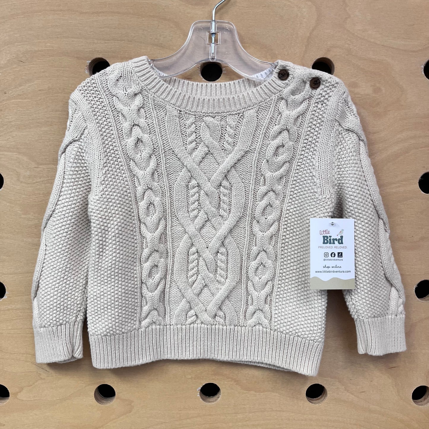 Cream Mixed Knit Sweater