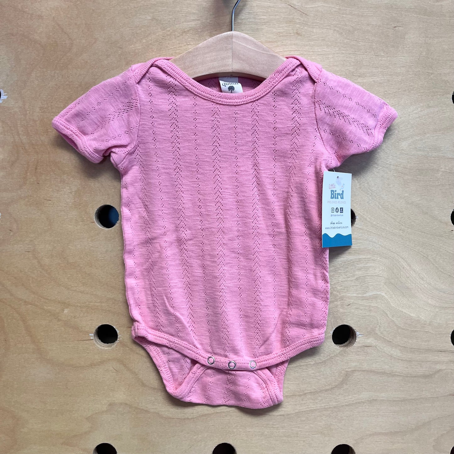 Organic Pink Pointelle Bodysuit