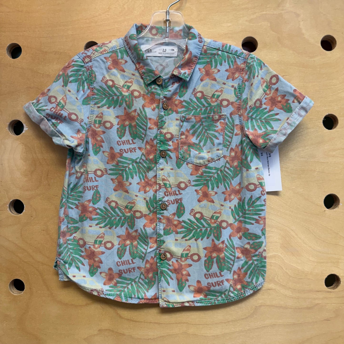 Light Blue Chill Surf Button Up