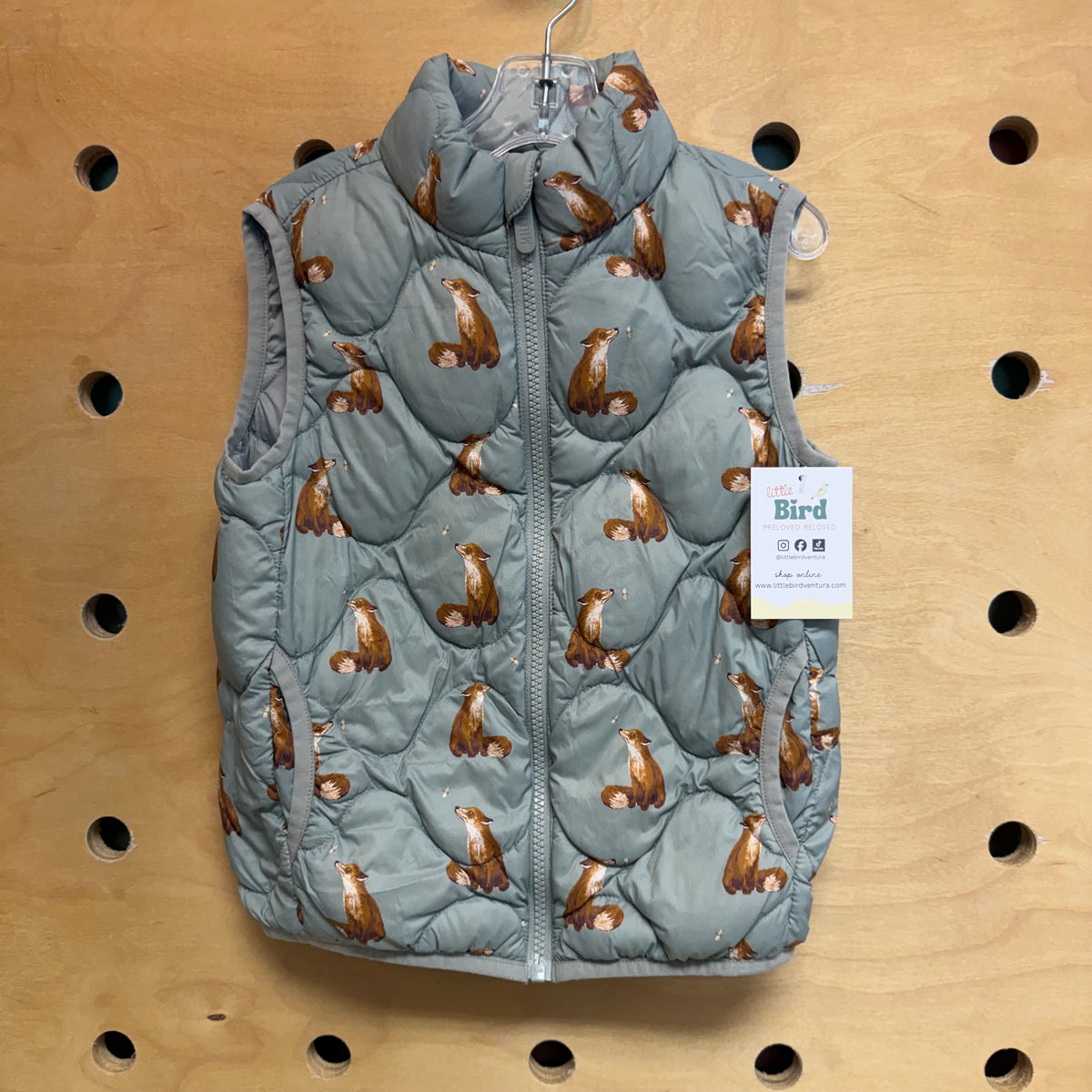 Sage Down Fox Puffer Vest