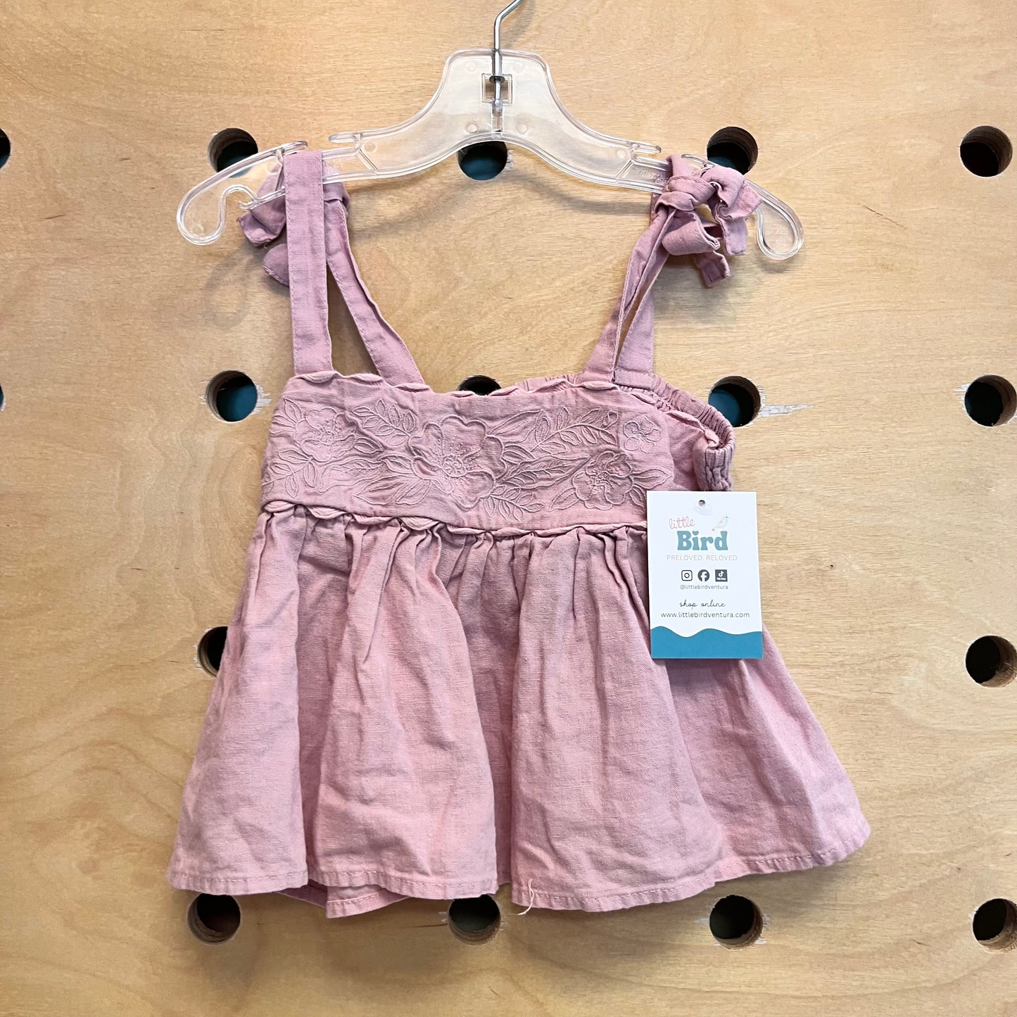 Blush Embroidered Floral Tank