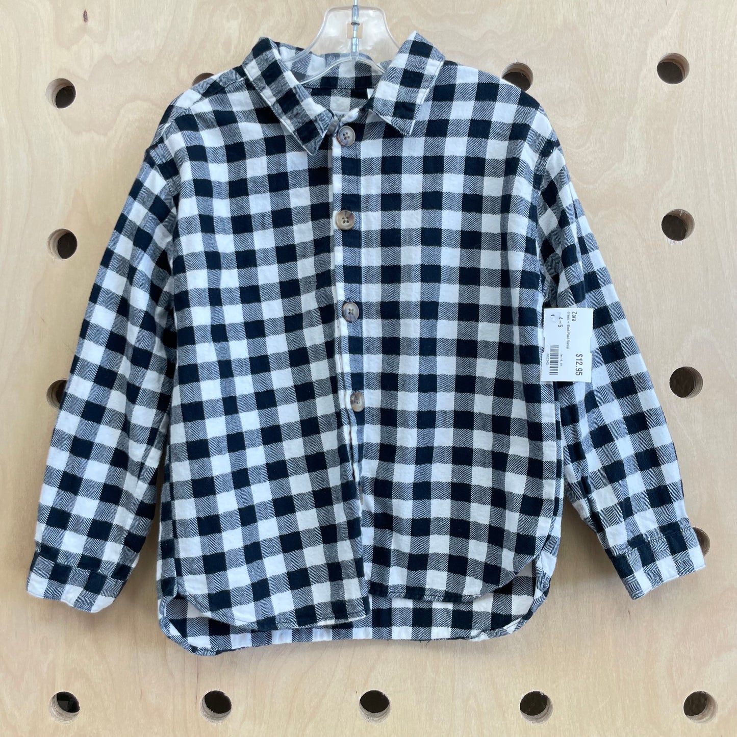 Cream + Black Plaid Flannel