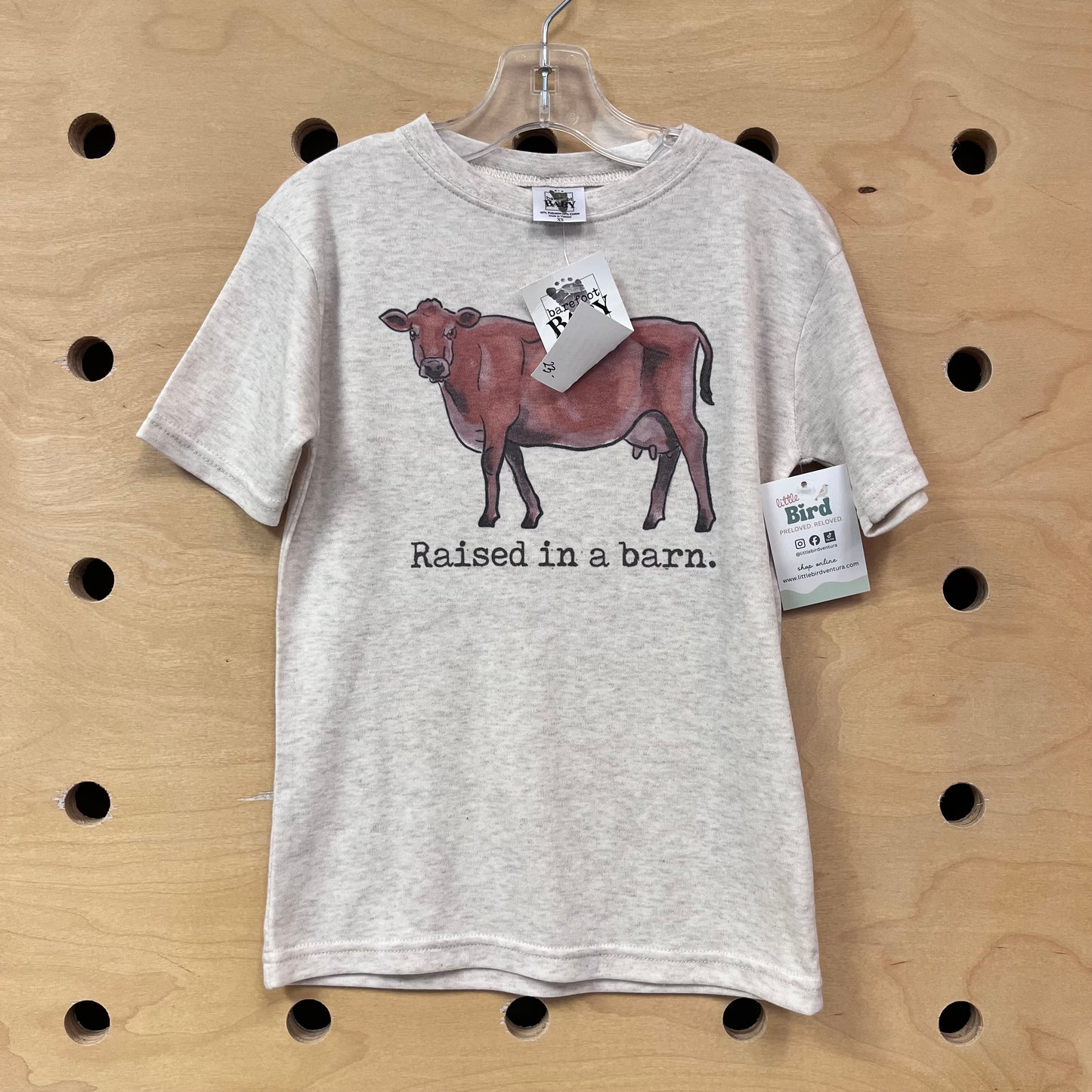 Tan 'Raised In A Barn' Tee NEW!