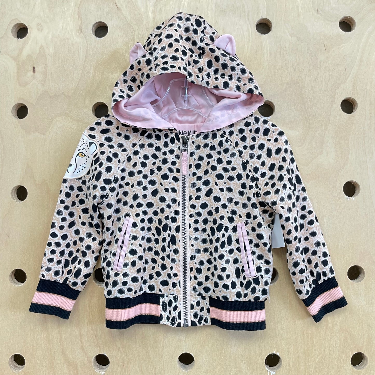 Pink + Tan Silky Leopard Zip Hoodie
