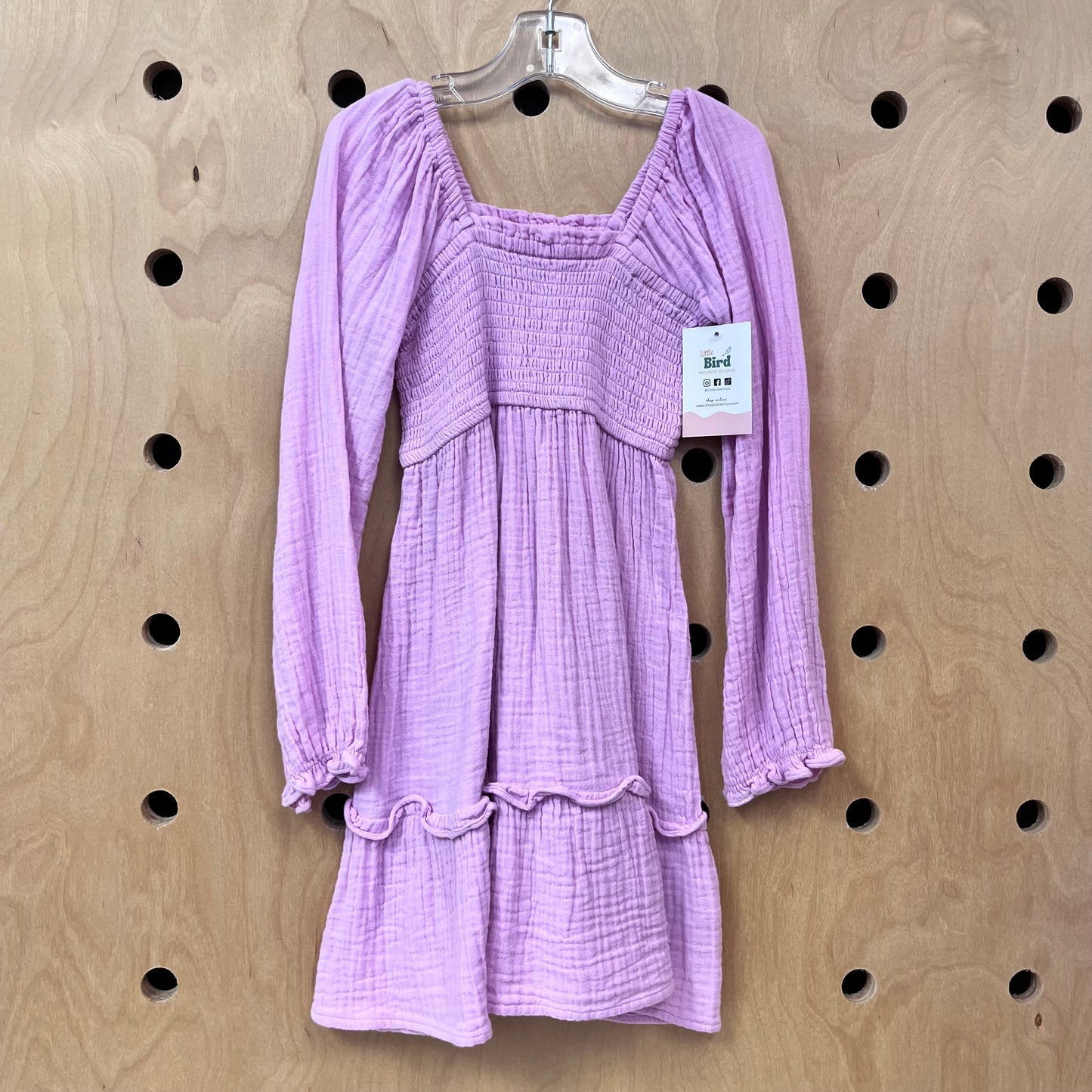 Pink Smocked Gauze Dress