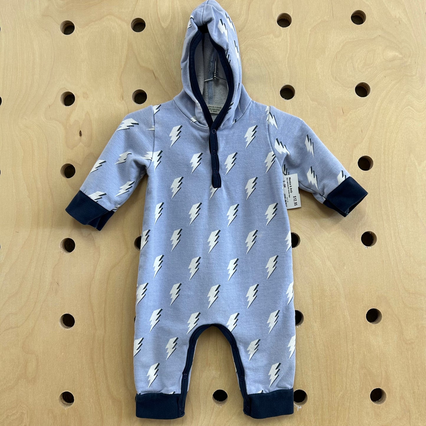 Blue Lightning Bolt Hooded Zippy