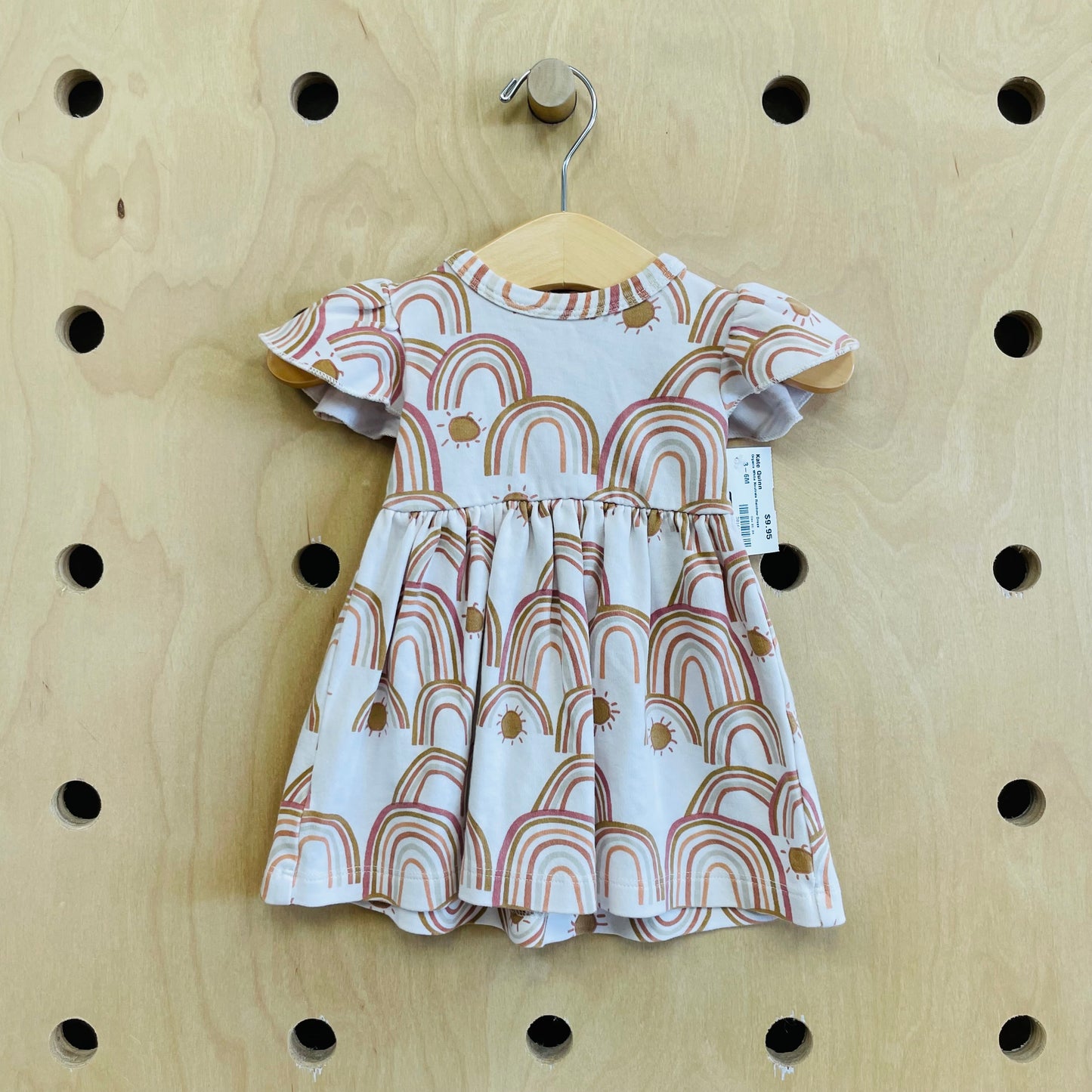 Organic White Neutrals Rainbow Dress
