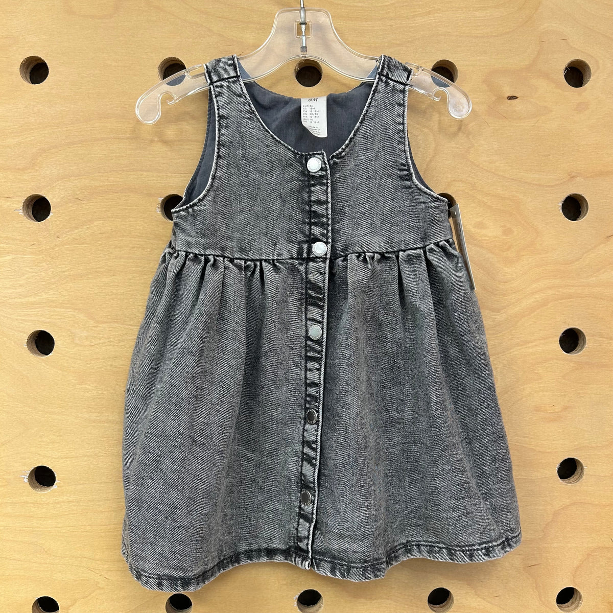 Grey Denim Snap Dress