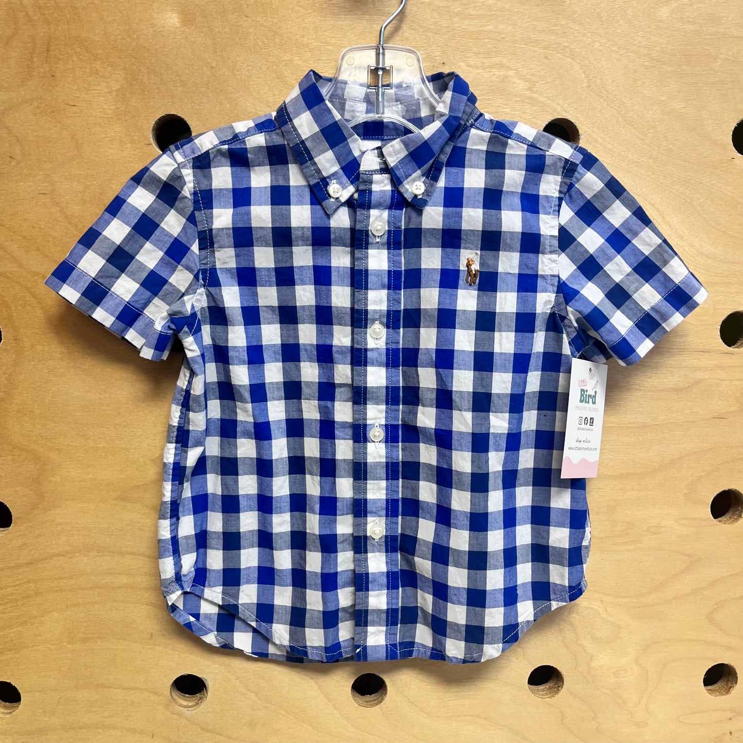 Blue/White Plaid Button Up