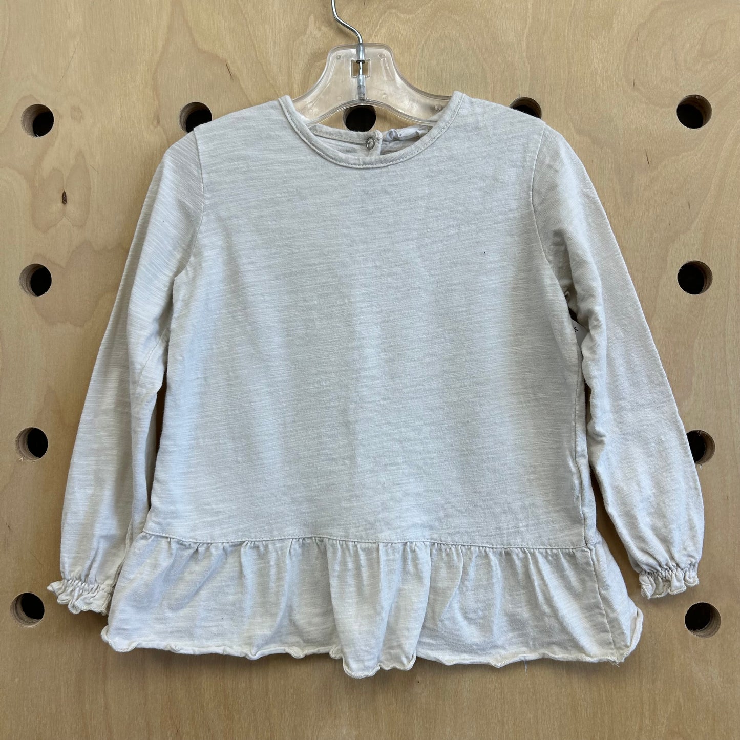 Cream Ruffle Hem Top