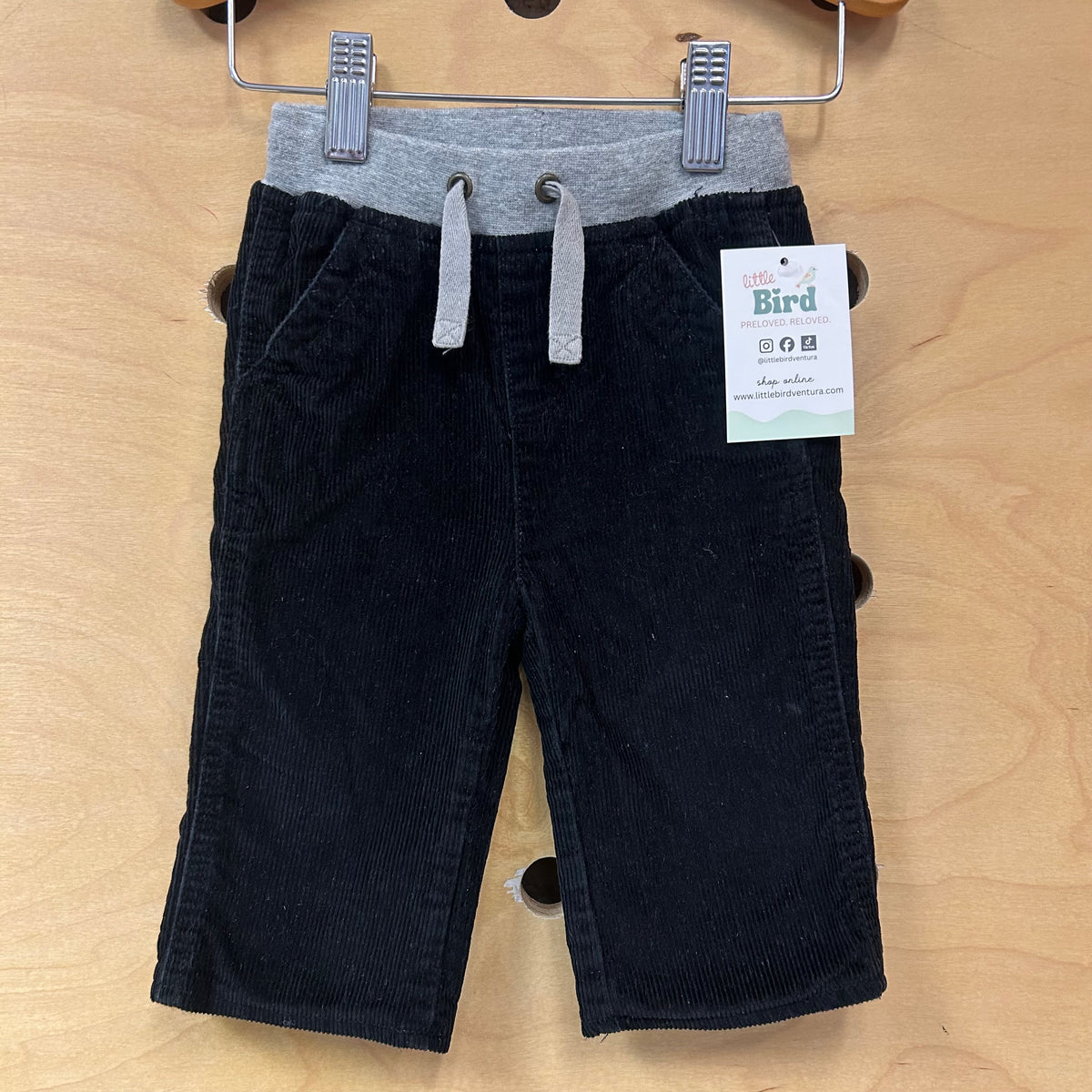 Black/Grey Lined Cord Pants