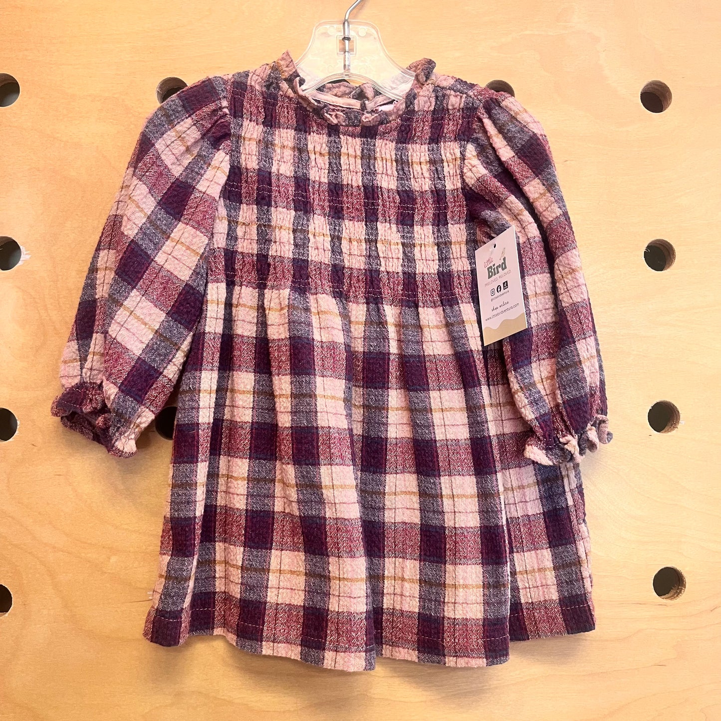 Pinks/Blue Smocked Viscose Blend Dress