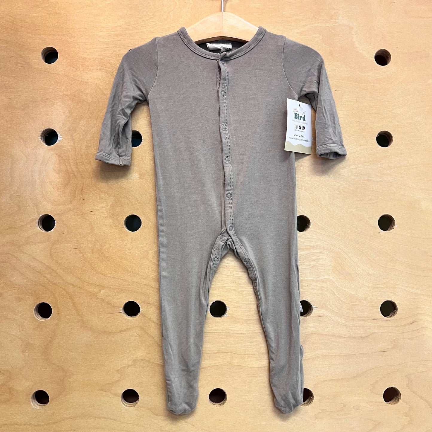 Grey Bamboo Snap Footies