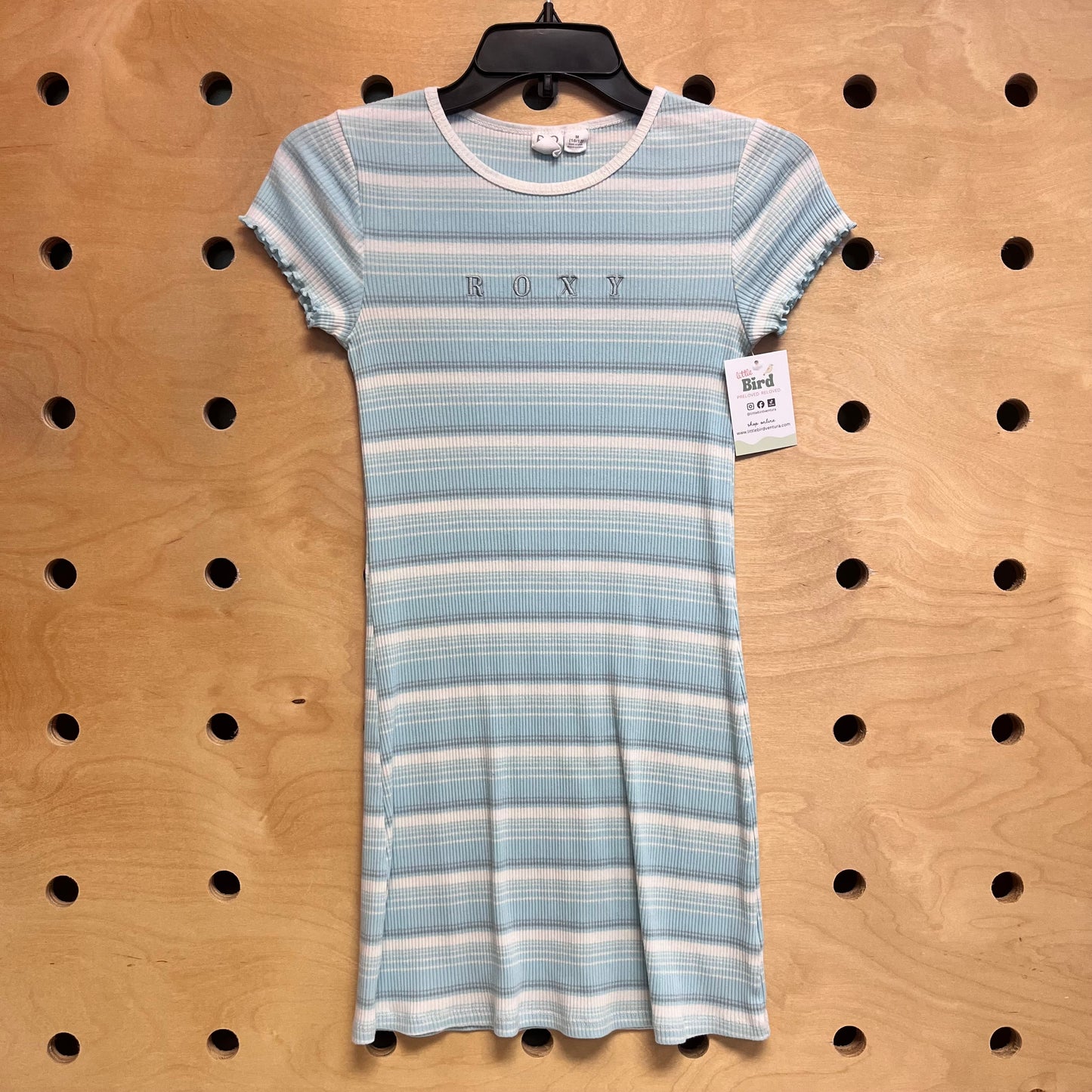 Blue/White Stripe Embroider Brand Dress