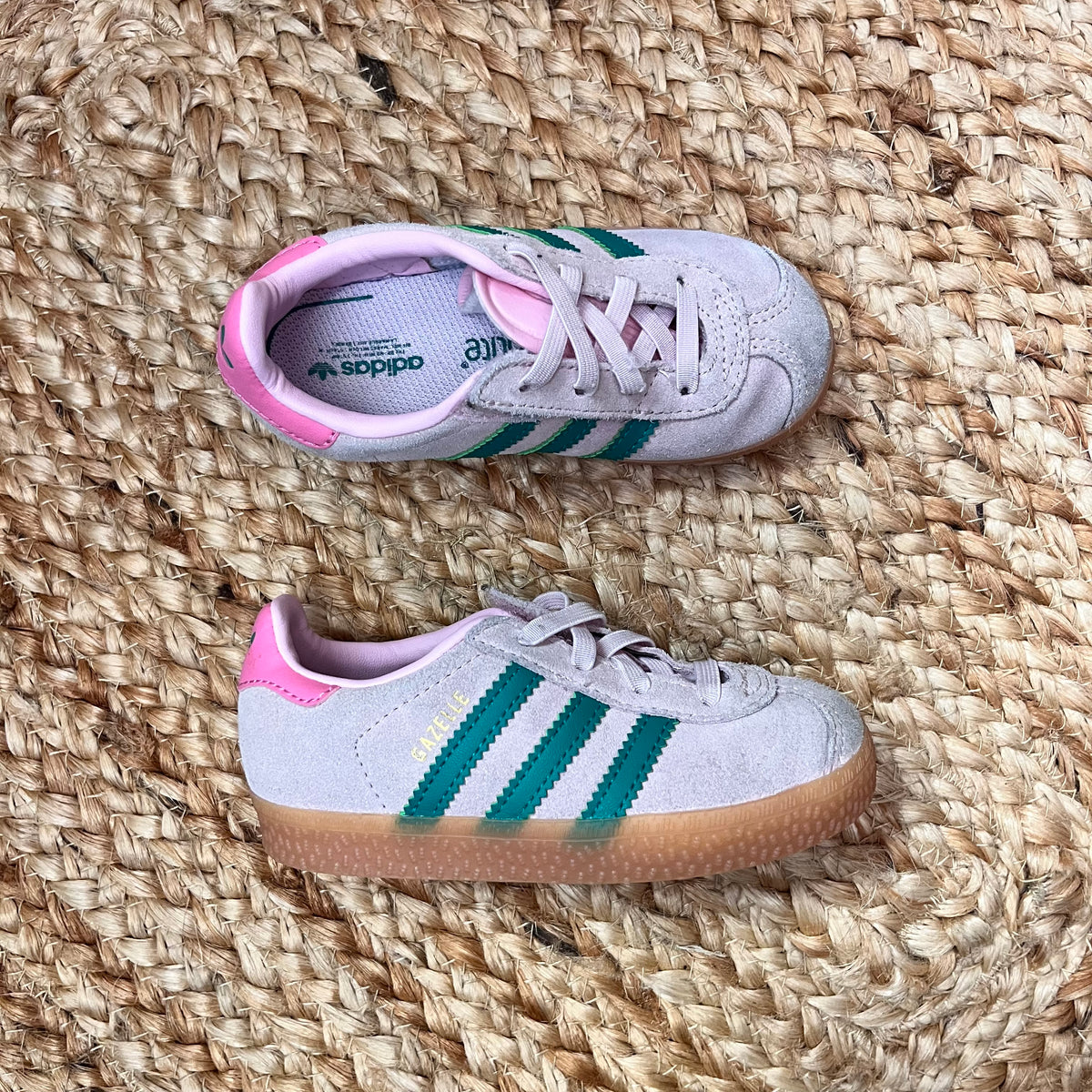 Pink & Green Gazelle Sneakers