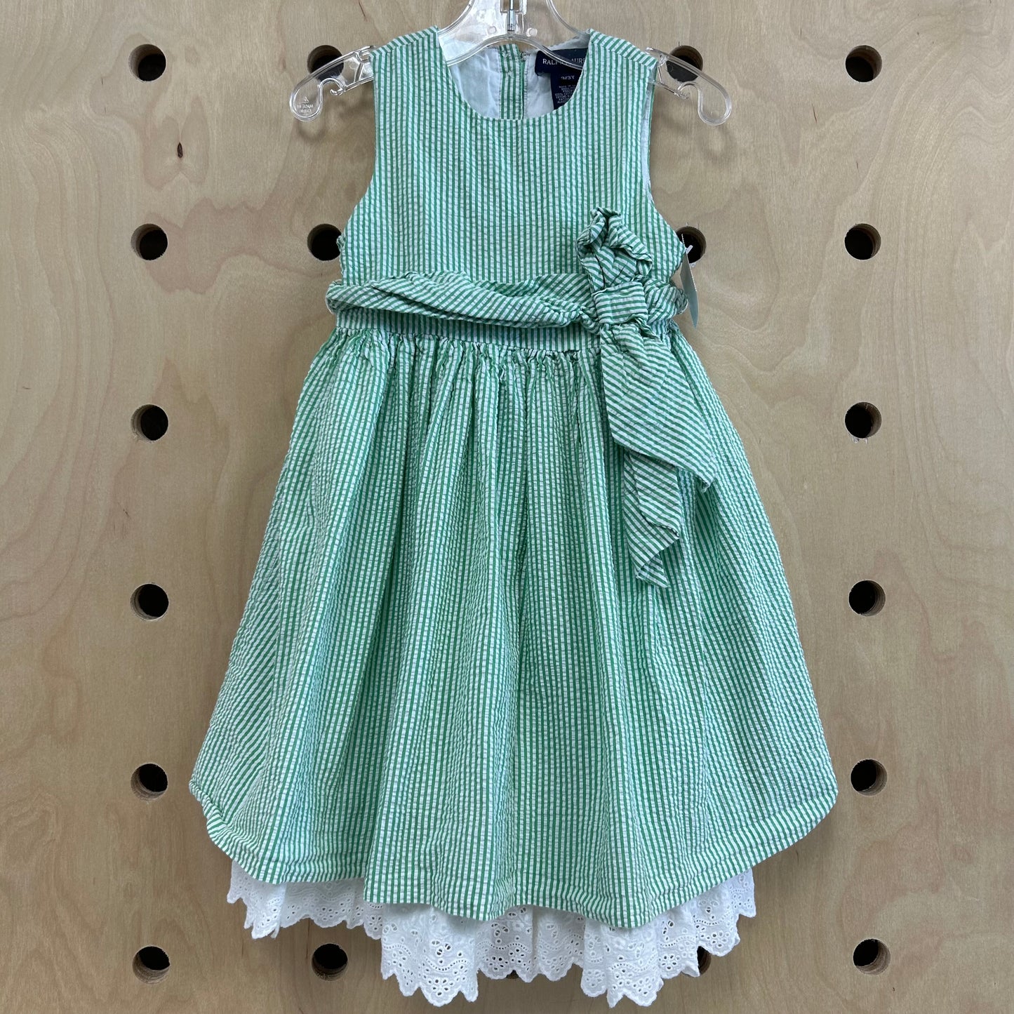 Green Striped Seersucker Dress