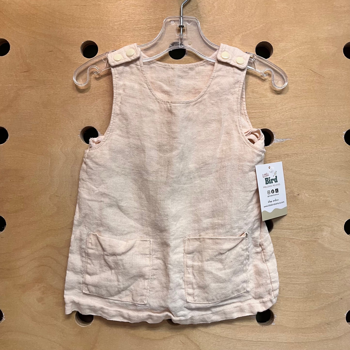 Cream Linen Pocket Tank