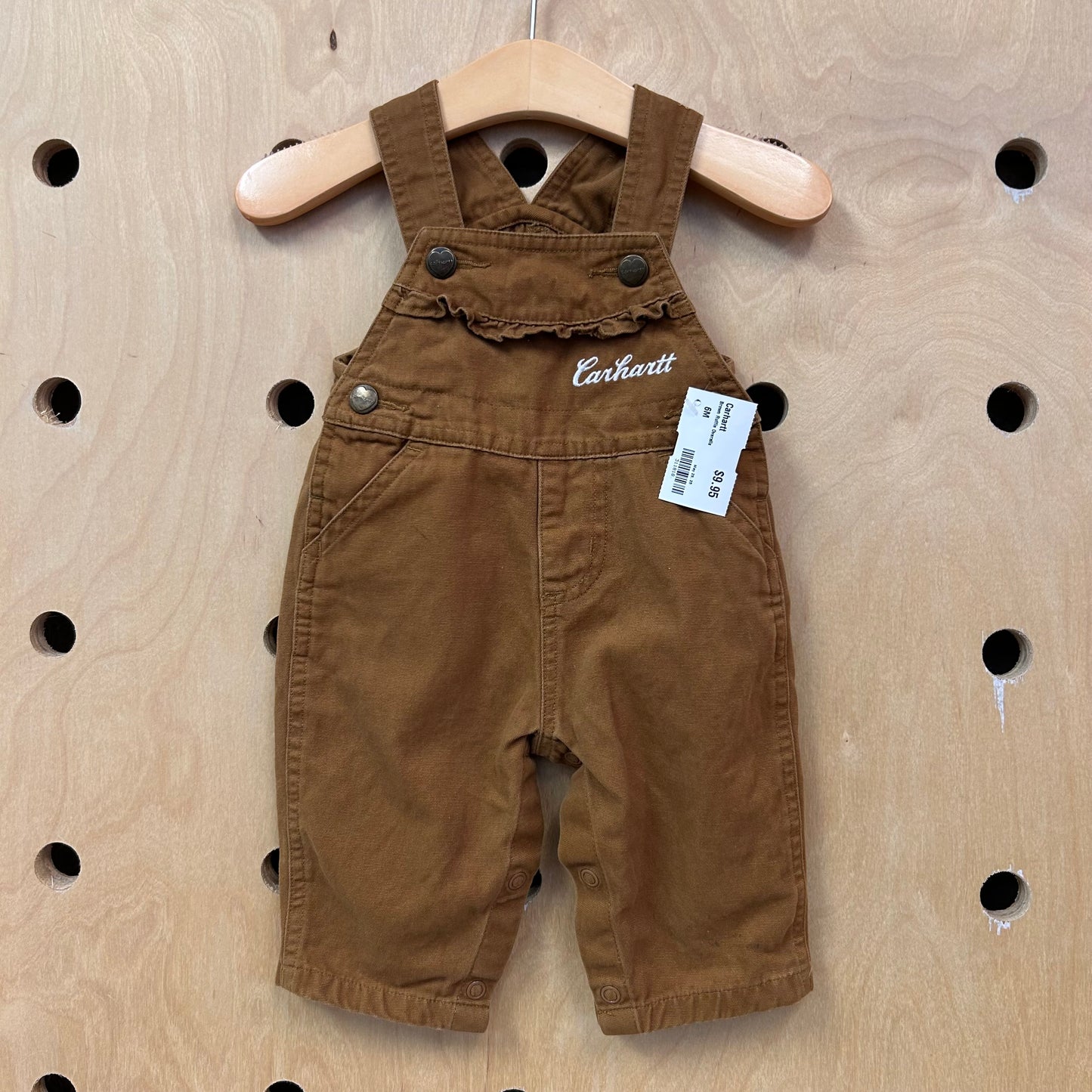 Brown Ruffle Overalls