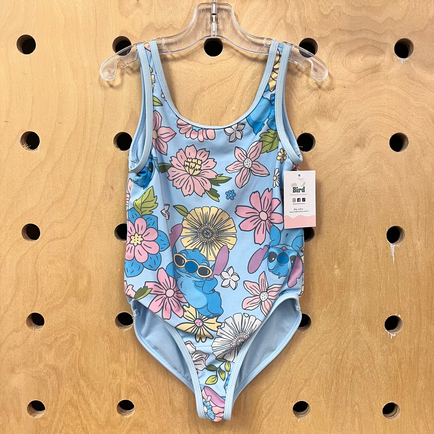 Blue Floral Stitch Swimsuit