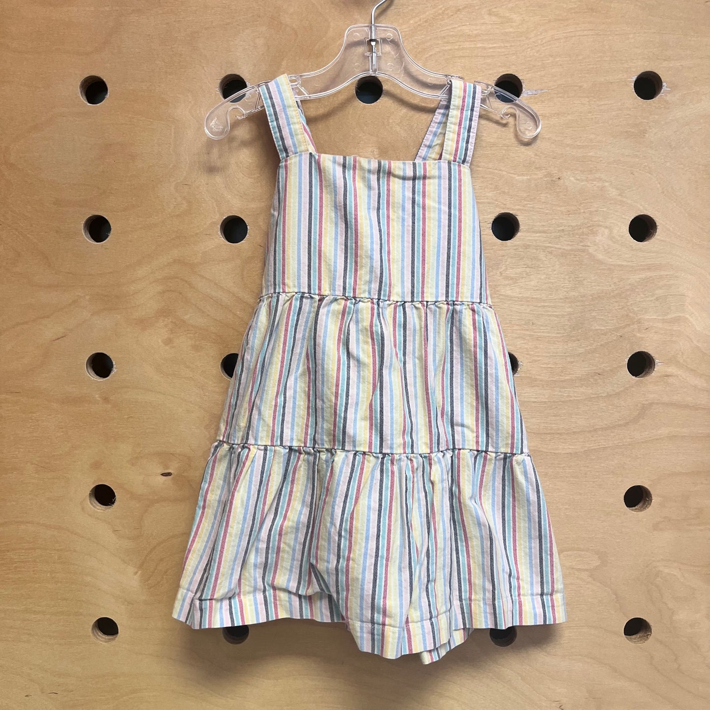 Multicolor Striped Cross-Back Dress
