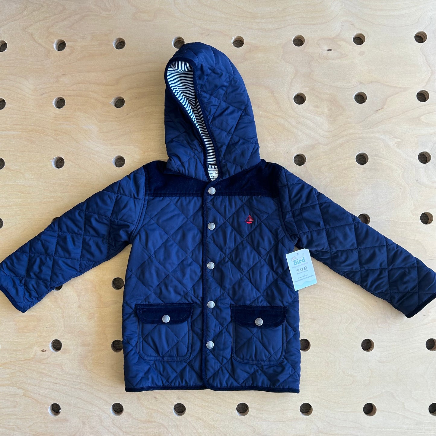 Navy Blue Quilted Jacket